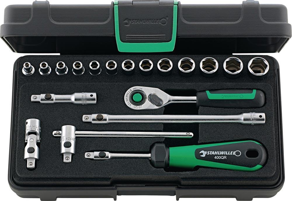 Steckschlüsselsatz 40/13/6QR 19-teilig 1/4  Schlüsselweiten 3,5-13 mm Anzahl Zähne 80 6-Kant