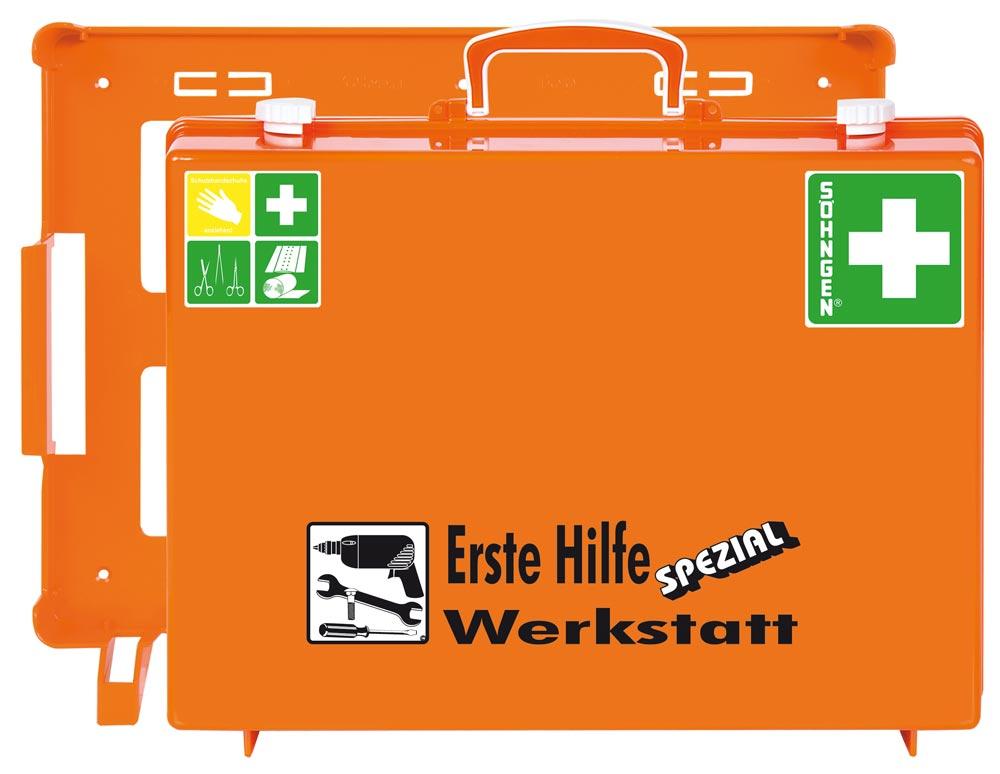 Erste Hilfe Koffer Beruf SPEZIAL Werkstatt B400xH300xT150ca.mm orange