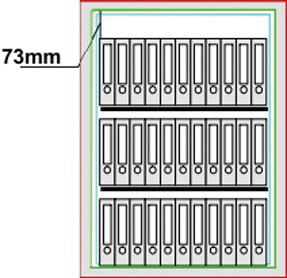 Dokumentenschrank, Sicherheitsstufe B + S2, S60P, BxTxH 975x459x1189 mm, Volumen 281 l, 2 Böden, Kapazität 33 Ordner, 2-türig, RAL 7035 lichtgrau