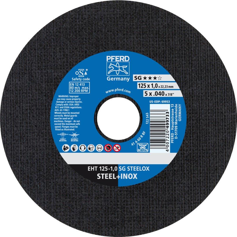 Trennscheibe SG STEELOX D125x1mm gerade INOX Bohrung 22,23 mm