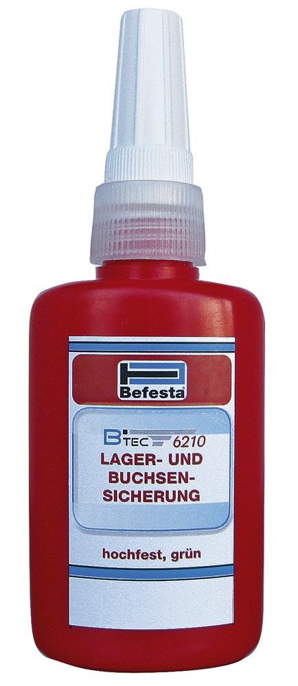 Lager- und Buchsensicherung Btec 6210, 50 ml-Flasche, hochfest, hochtemp., grün