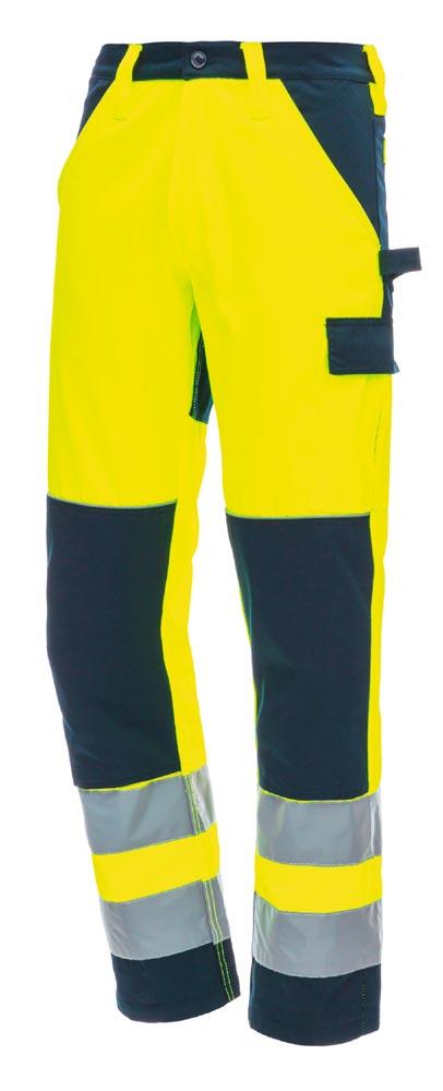 Warnschutz -Bundhose, neongelb/marineblau, Gr. 56