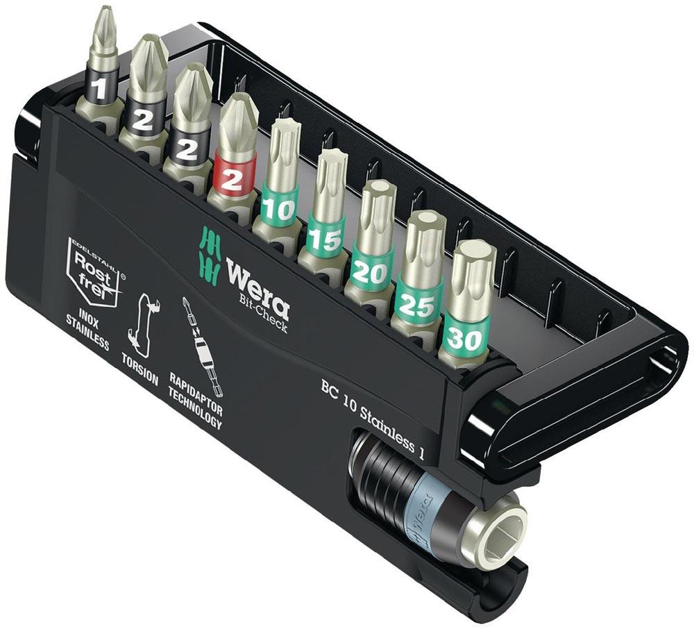 Edelstahlbitsortiment BC 10 Stainless 1 10-teilig PH/PZD/TX/Schnellw.Halter Edelstahlbitsortiment BC 10 Stainless 1 10-teilig PH/PZD/TX/Schnellw.Halter