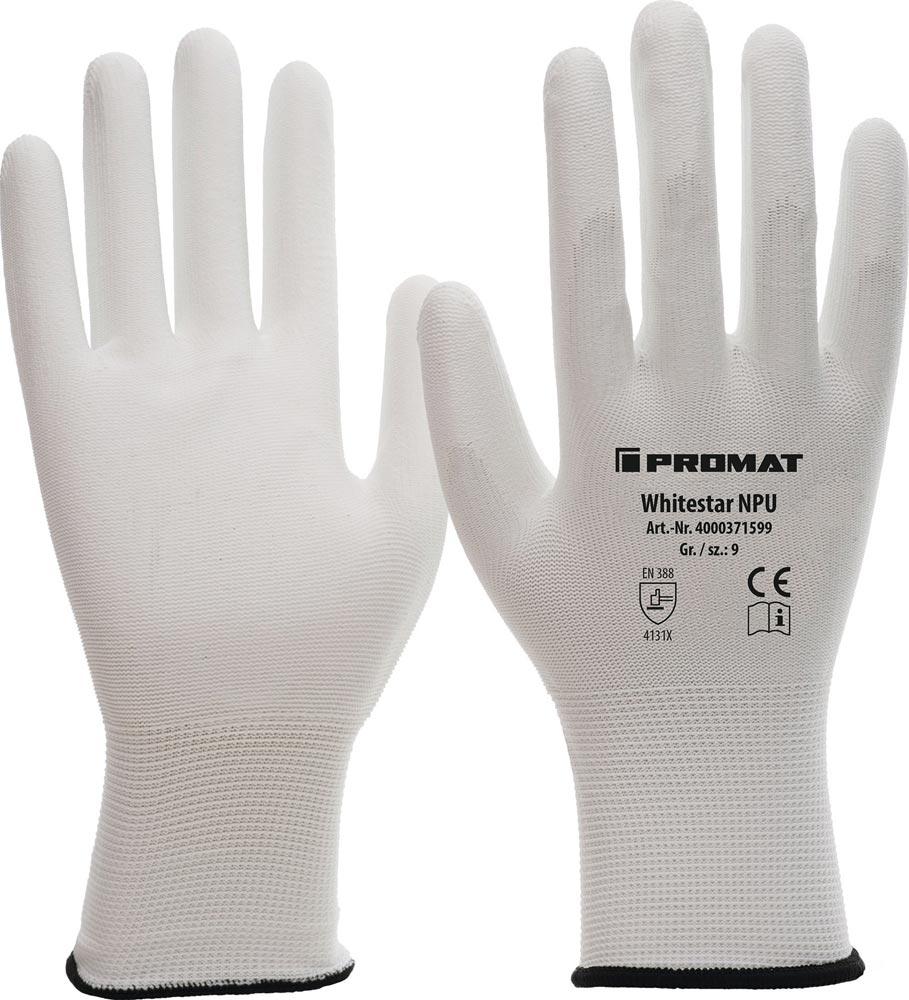 Handschuhe Whitestar NPU Größe 10 (XXL) weiß EN 388 PSA-Kategorie II
