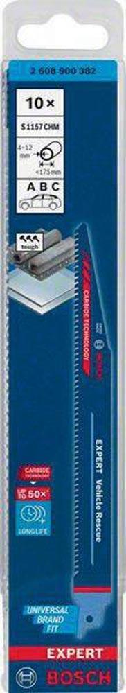 Säbelsägeblatt Expert Automotive Steel Länge 225 mm Breite 20 mm Zahnteilung TPI 8 3 mm S-Schaft 10 Stück / Karte