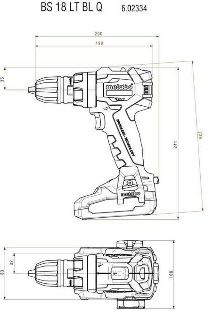 Akku-Bohrschrauber BS 18 LT BL Q 18 V 1,5-13 mm