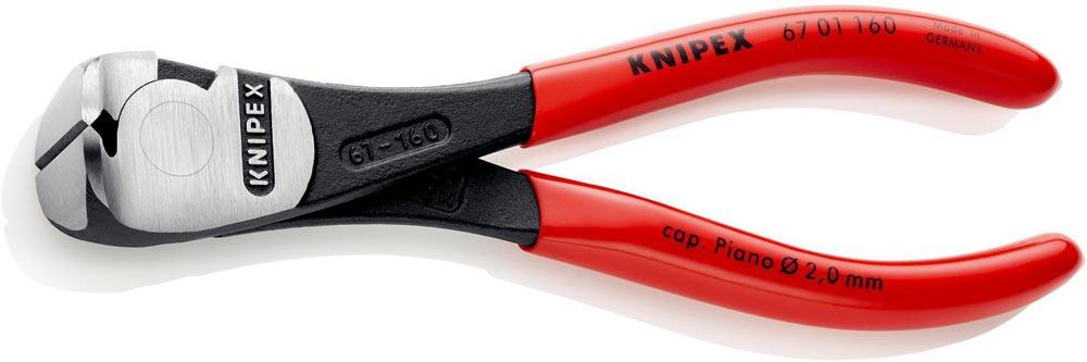 Kraftvornschneider Gesamtlänge 160 mm Kopf poliert Kunststoffüberzug