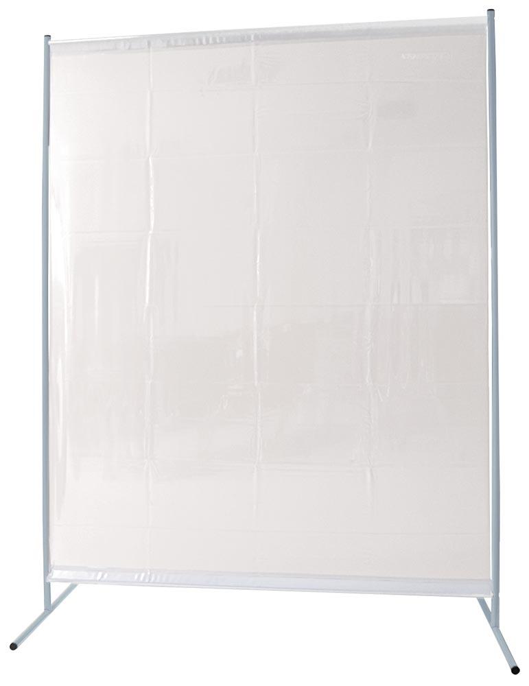 1-teilg. Schutzwand, mit Folienvorhangbespannung, S0, glasklar, BxH 1450x1900 mm, Bodenfreiheit 100 mm
