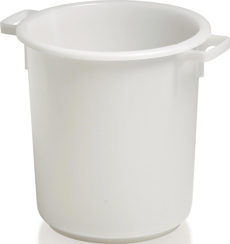 Kunststoffbehälter rund 40 l HD-PE weiß D420xH445mm mit Außengriff