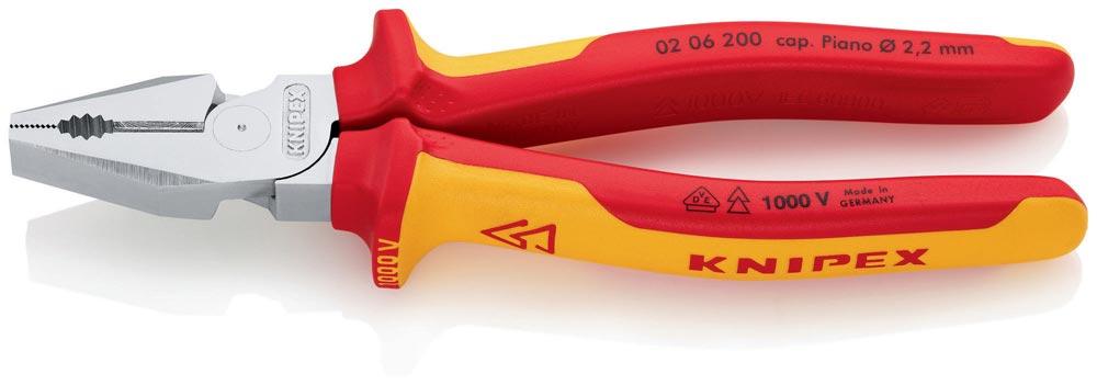Kraftkombizange Länge 200 mm verchromt Mehrkomponenten-Hüllen VDE Kraftkombizange Länge 200 mm verchromt Mehrkomponenten-Hüllen VDE