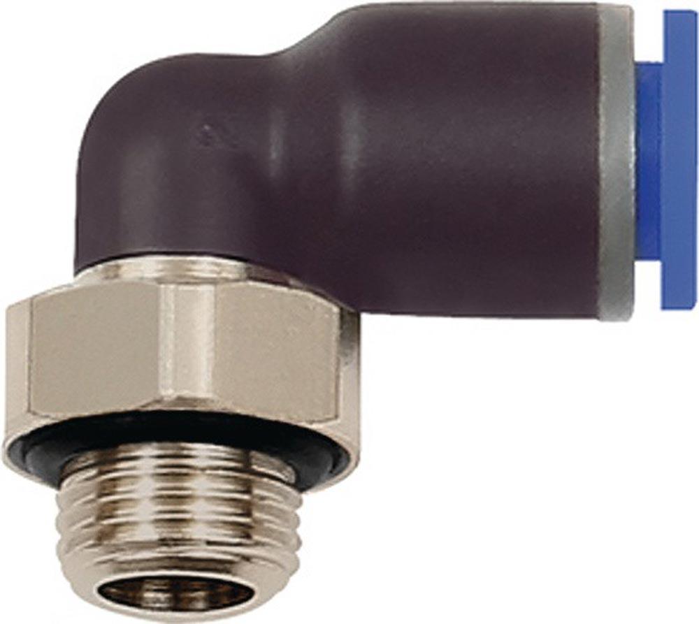 L-Steckverschraubung Blaue Serie Außengewinde G 1/2  SW 24 mm mit O-Ring, drehbar zylindrisch 10 mm
