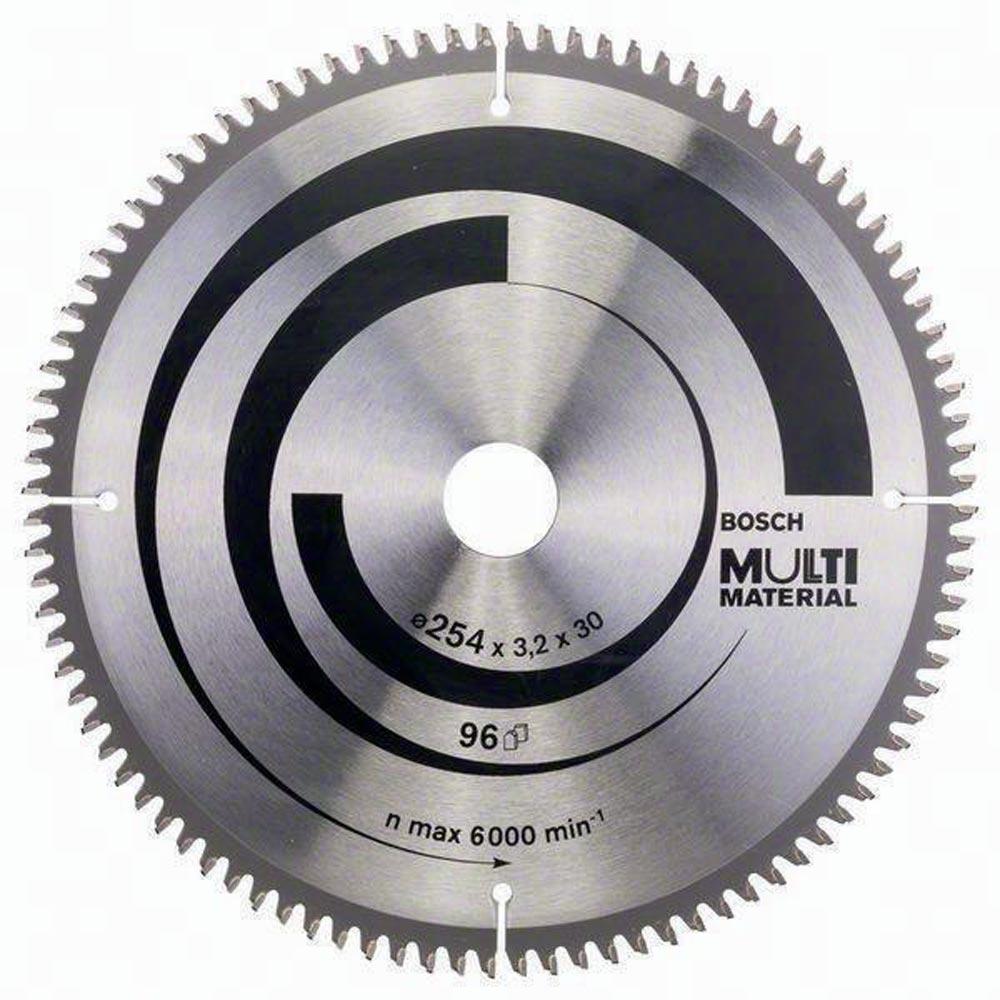 Kreissägeblatt Außen-Ø 254 mm Zähnezahl 96 HLTCG Bohrung 30 mm Schnittbreite 3,2 mm HM