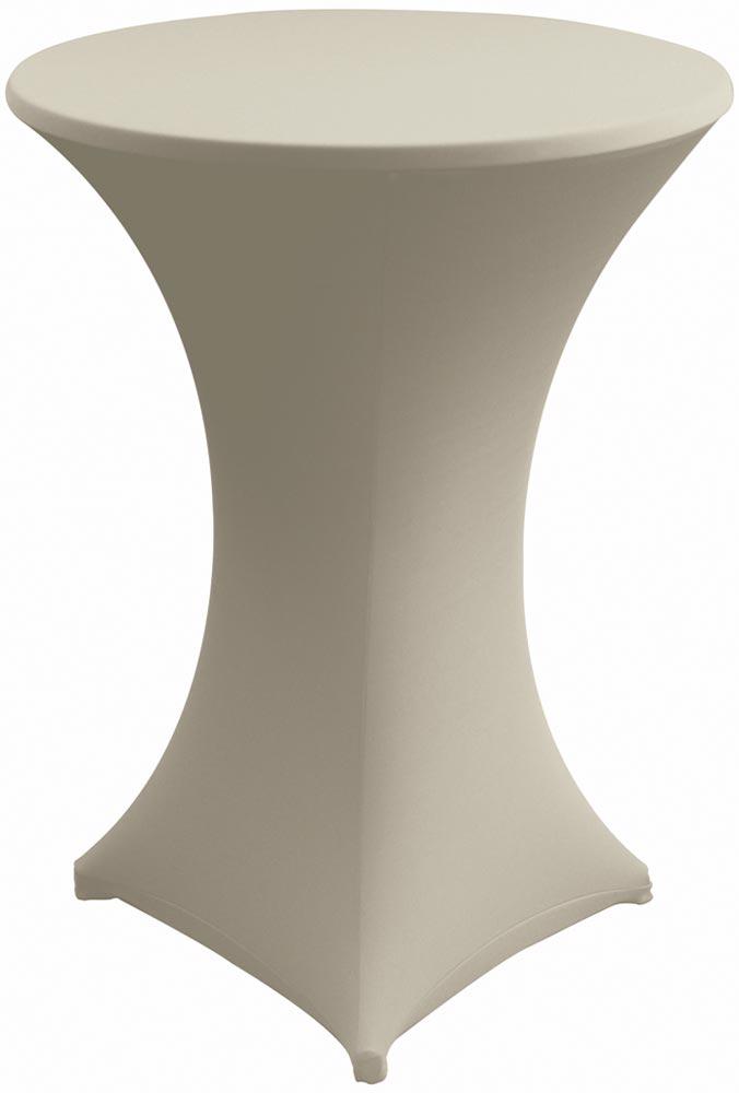 Stretchhusse + Top für Bistrotisch 70 cm, Material: 10 Elastan 90, Polyester 210g/qm, ecru