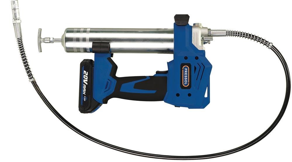 Akkufettpresse PROFESSIONAL 20 V / 2,0 Ah f.400g Fettkart. DIN 1284 od.loses Fett Akkufettpresse PROFESSIONAL 20 V / 2,0 Ah f.400g Fettkart. DIN 1284 od.loses Fett