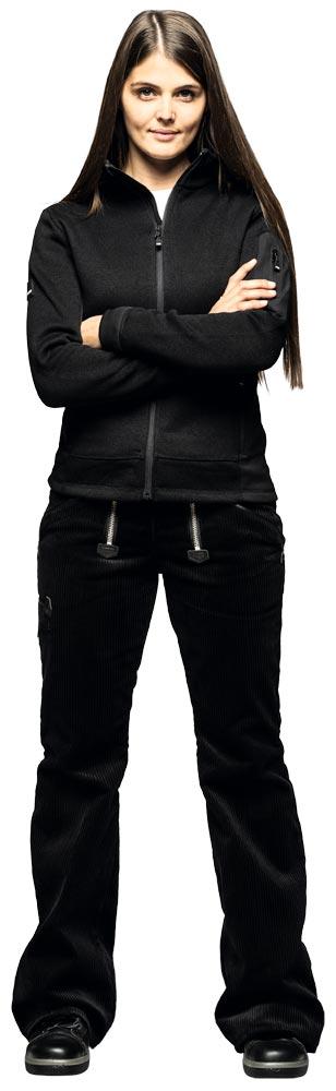 Damen-Strick-Fleece-Jacke MARIEKE, oliv-schwarz Gr. S