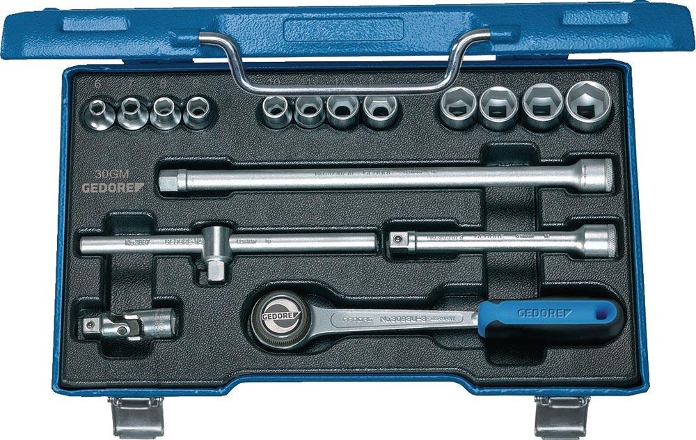 Steckschlüsselsatz 30 GMU-3 17-teilig 3/8  Schlüsselweiten 6-19 mm Anzahl Zähne 72 6-Kant
