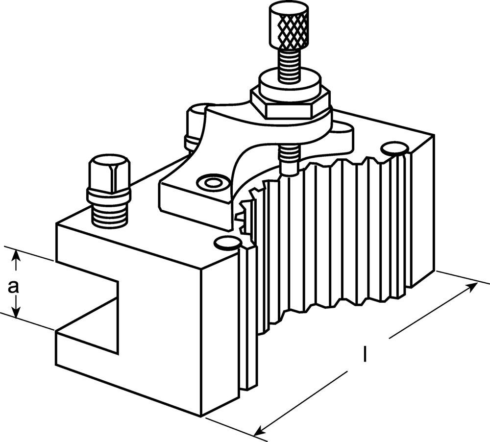Wechselhalter für Stahlhalterkopf B passend für Drehstähle Spannhöhe 32 mm