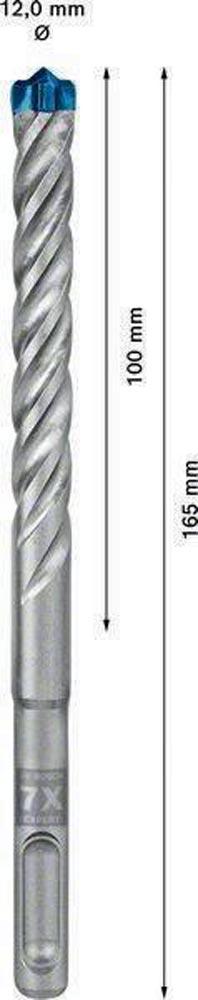 Hammerbohrer Expert SDS-7X Ø 12 mm Arbeits-L.100 mm L.165 mm SDS-plus 10 Stück Hammerbohrer Expert SDS-7X Ø 12 mm Arbeits-L.100 mm L.165 mm SDS-plus 10 Stück
