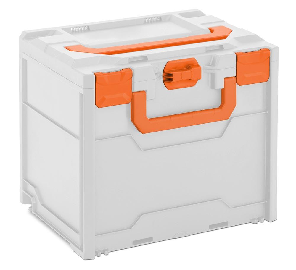 Akku-Systembrandschutzbox, BxTxH 400x300x340 mm, nicht brennbare Innenauskleidung, UN-Zulassung