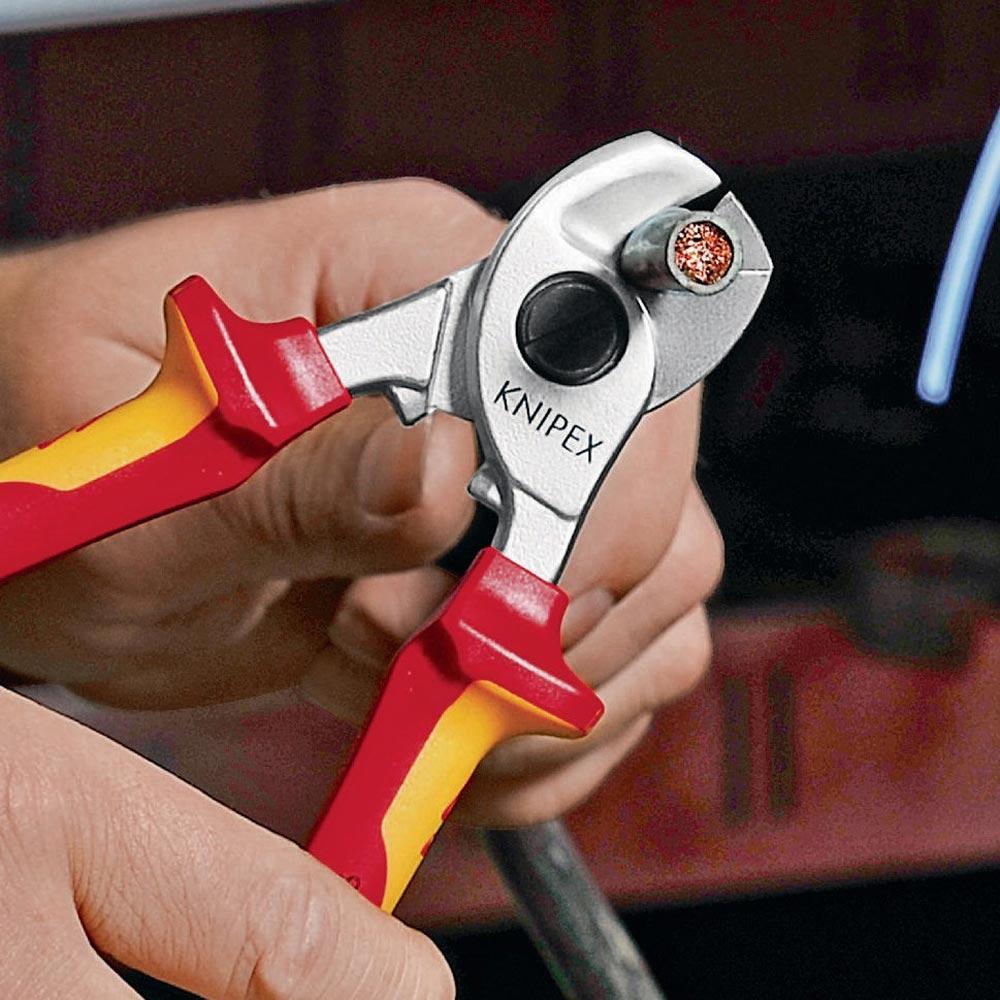 Kabelschere Länge 165 mm Kopf verchromt VDE Mehrkomponenten-Hüllen Form 2
