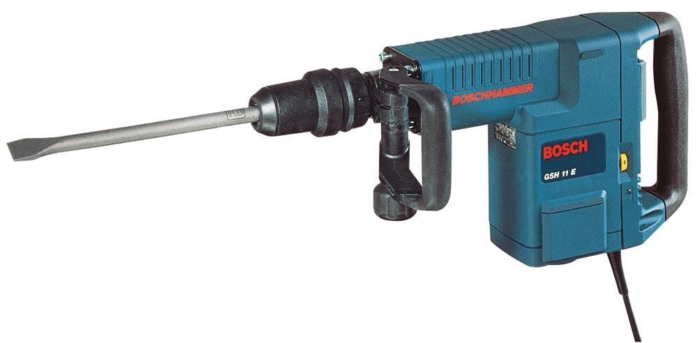 BOSCH Meißelhammer GSH 11 E, SDS-max-Aufnahme mit Flachmeißel im Koffer