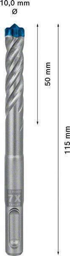 Hammerbohrer Expert SDS-7X Ø 10,0 mm Arbeits-L.50 mm L.115 mm SDS-plus 1 Stück Hammerbohrer Expert SDS-7X Ø 10,0 mm Arbeits-L.50 mm L.115 mm SDS-plus 1 Stück