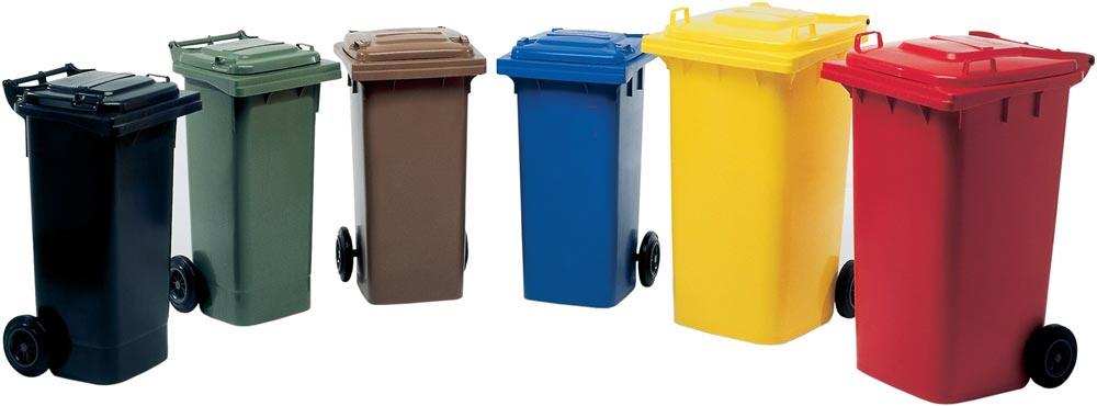 Müllgroßbehälter 240 l HDPE anthrazitgrau fahrbar, nach EN 840