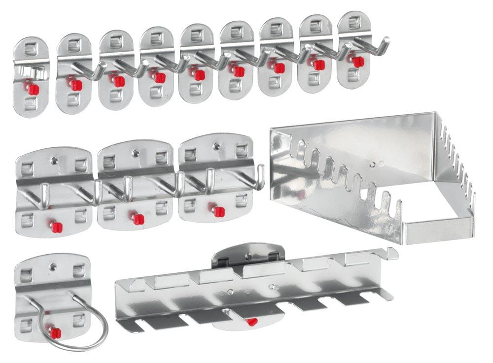 Hakensystem 15-teilig, ähnlich. RAL 9006 aluminium