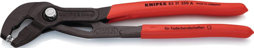 Federbandschellenzange Gesamtlänge 180 mm Kapazität max. 50 mm Einstellungen 15 Kunststoffüberzug