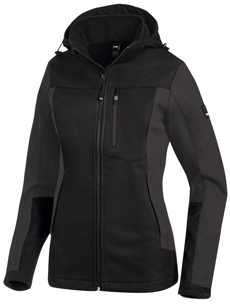 Damen-Softshell-Jacke JULIA, anthrazit-schwarz Gr. S