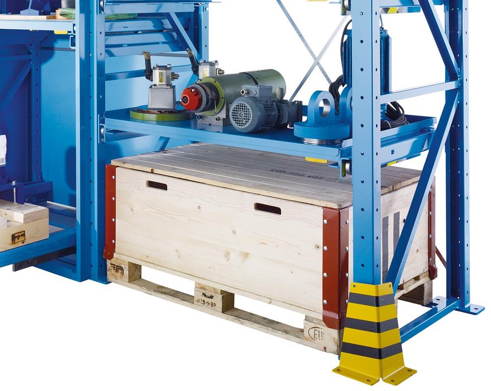 Schwerlast-Auszugregal, Anbaufeld, BxTxH 890x1260x2500 mm, RAL 5012 lichtblau