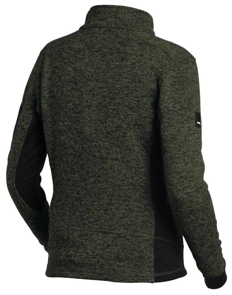 Damen-Strick-Fleece-Jacke MARIEKE, oliv-schwarz Gr. M