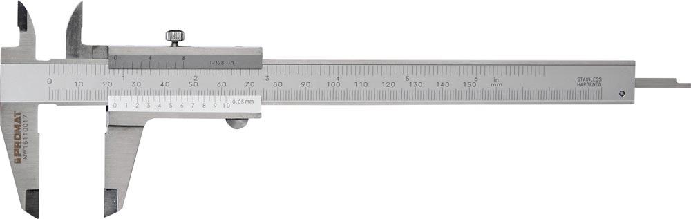 Taschenmessschieber DIN 862 150 mm mit Feststellschraube eckig