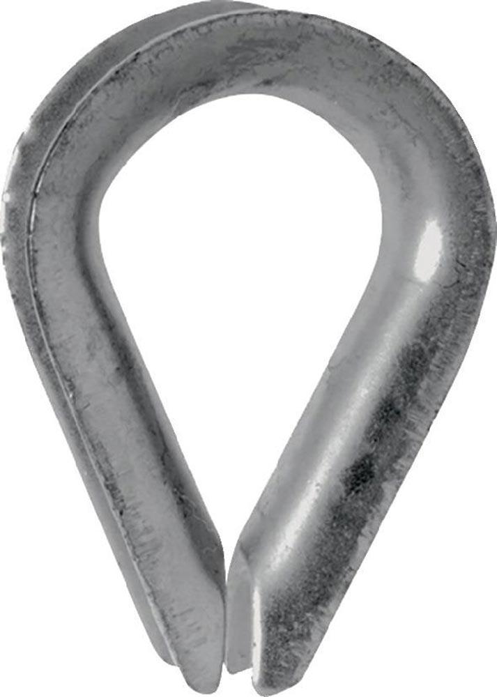 Kausche DIN 6899 Form B 6 mm Seil-Nenngröße 5,0 mm galvanisch verzinkt mit tiefer Rille VE = 100 St.