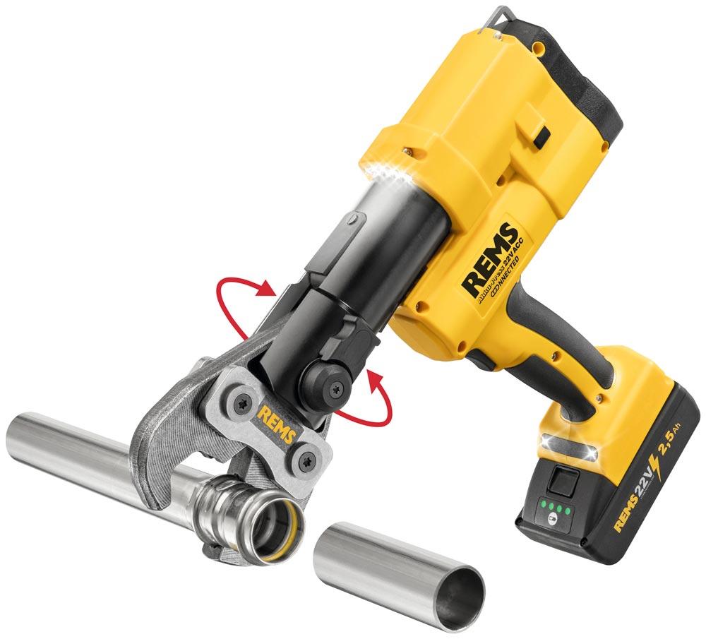 REMS Akku-Radialpresse 22 V ACC Connected Basic-Pack, Stahlblechkasten