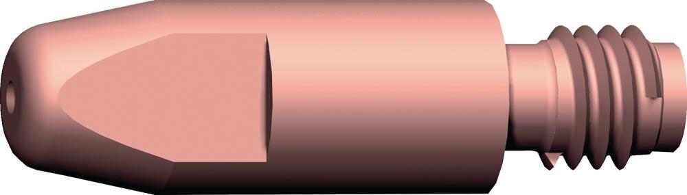 Stromdüse, gerade, E-Cu, M6, für Draht-Dm. 0,8 mm, D. 8 mm, Länge 28 mm Stromdüse, gerade, E-Cu, M6, für Draht-Dm. 0,8 mm, D. 8 mm, Länge 28 mm
