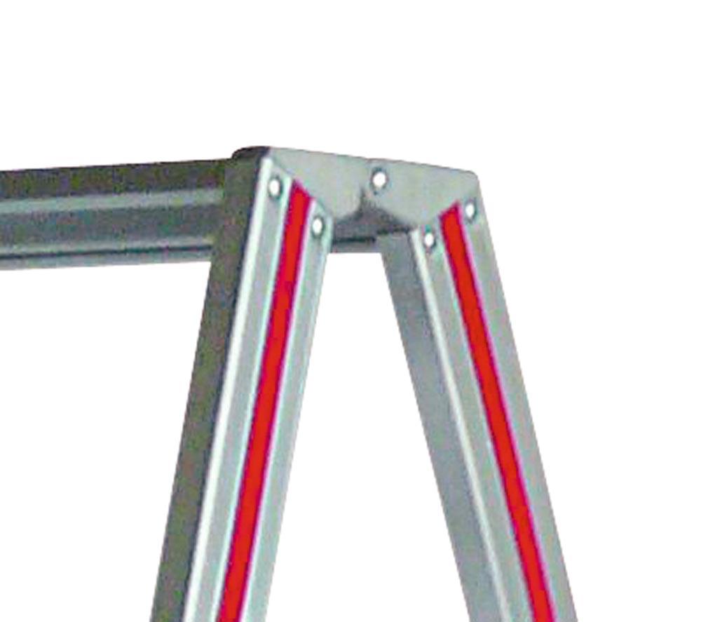 Stufen-Stehleiter, beidseitig begehbar, inkl. Spreizsicherung, Höhe 3230 mm, 2x14 Stufen, Gewicht 21,6 kg