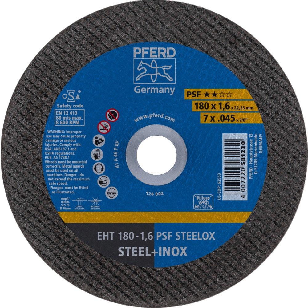 Trennscheibe PSF STEELOX D180x1,6mm gerade INOX Bohrung 22,23 mm