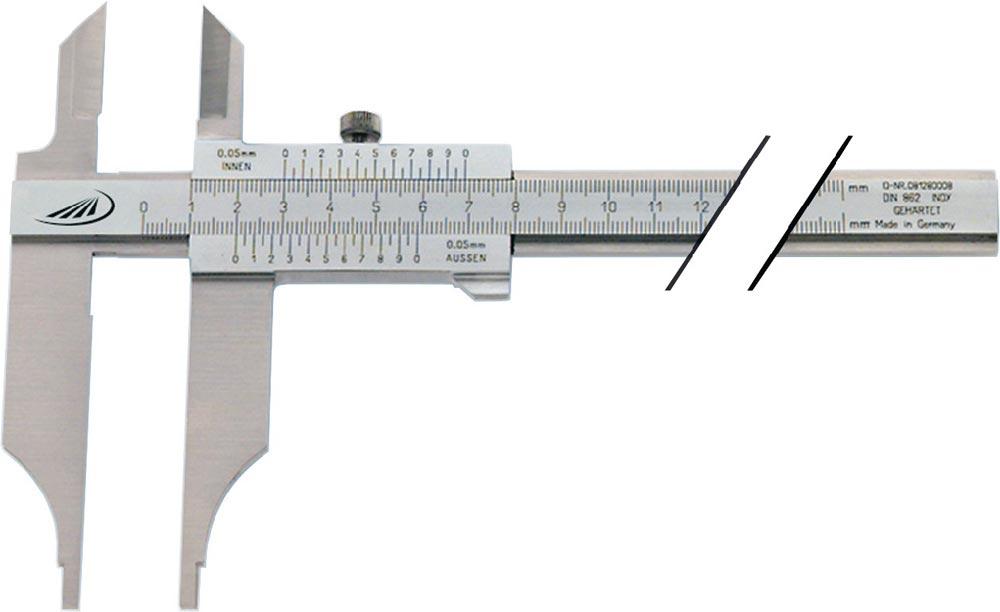 Werkstattmessschieber DIN 862 300 mm mit Messerspitzen parallaxfreie Ablesung Schnabellänge 90 mm Werkstattmessschieber DIN 862 300 mm mit Messerspitzen parallaxfreie Ablesung Schnabellänge 90 mm