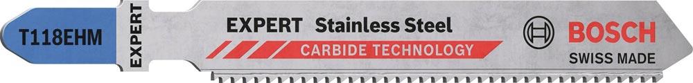 Stichsägeblatt Stainless Steel T 118 AHM Gesamtlänge 83 mm Zahnteilung 1,1 mm Carbide 3 Stück / Karte