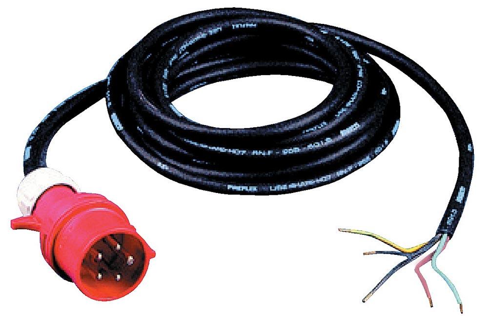 Anschlussleitung H07RN-F 5 x 1,5 mm 5 m mit CEE Stecker schwarz für Innen / Außen