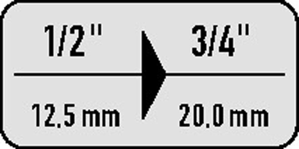 Vergrößerungsstück 1932 Antrieb 1/2  Abtrieb 3/4  Länge 44 mm