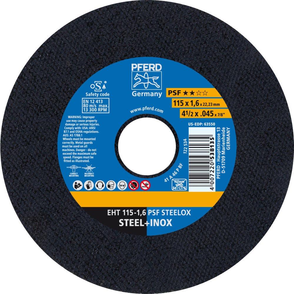 Trennscheibe PSF STEELOX D115x1,6mm gerade INOX Bohrung 22,23 mm