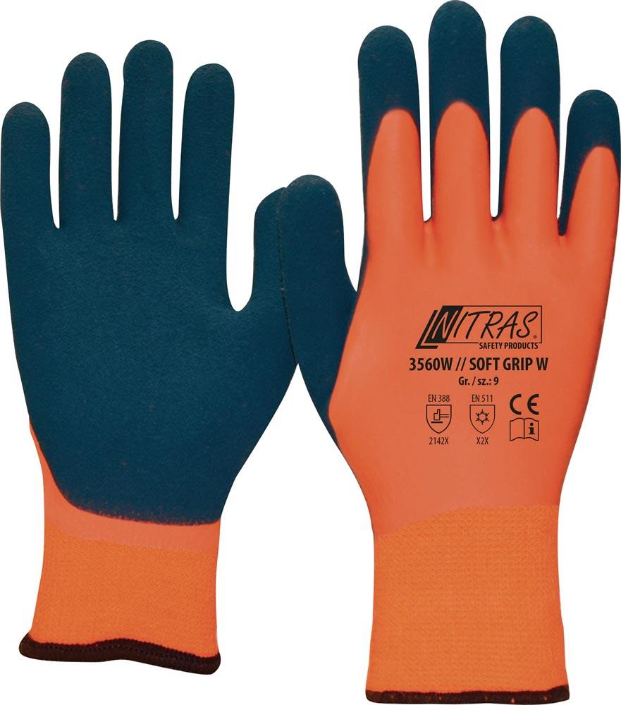 Kälteschutzhandschuhe SOFT GRIP W Größe 10 orange/dunkelblau EN 388, EN 511 PSA-Kategorie II