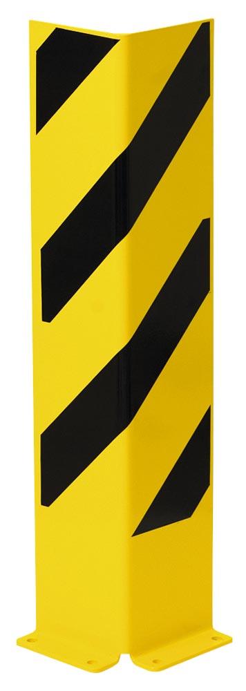 Anfahrschutz, Stahl-Winkel, kunststoffbeschichtet gelb/schwarz, Höhe 800 mm, Stärke 6 mm, Querschnitt 160 mm