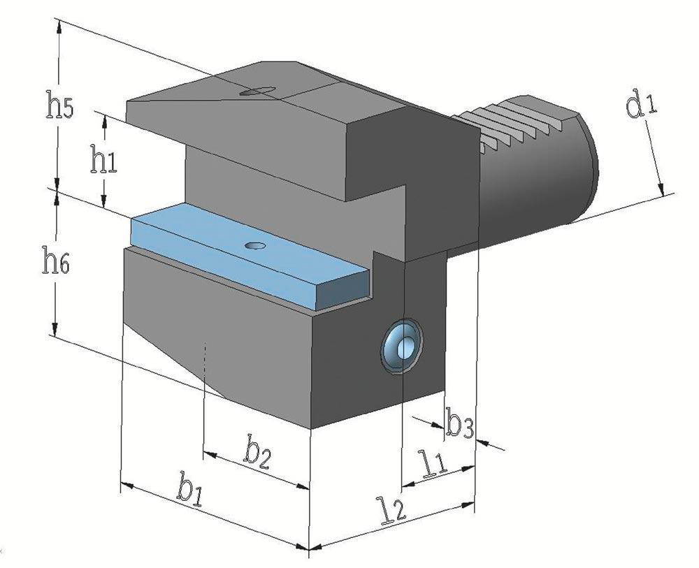 Radialwerkzeughalter B3 DIN 69880 VDI30 rechts Überkopf