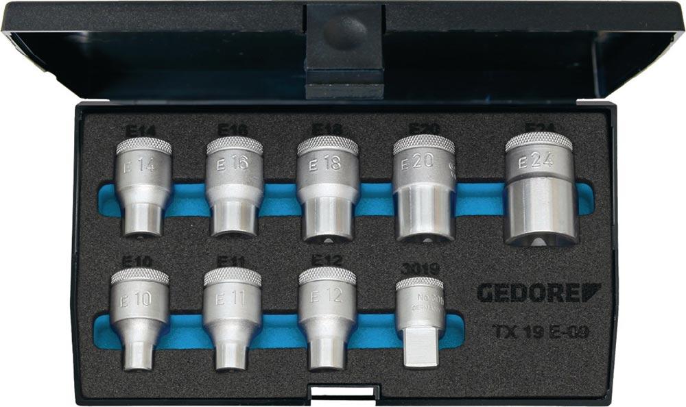 Steckschlüsselsatz TX 19 E-09 9-teilig 1/2  E10 - E24