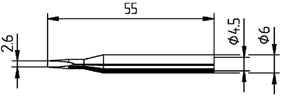 Lötspitze Serie 162 meißelförmig Breite 2,6 mm 0162 KD/SB