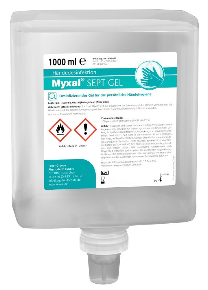 Desinfektionsgel MYXAL Sep-Gel, 1000 ml Neptuneflasche