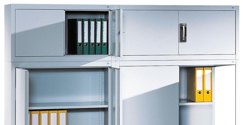 Aufsatzschrank, 1 Boden verzinkt, BxTxH 1200x500x790 mm, RAL 7035/5010